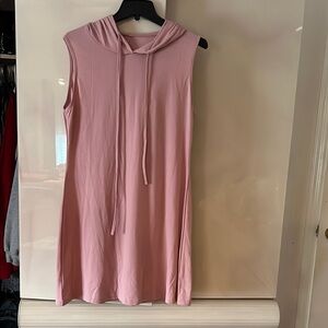 Sleeveless Pink Hooded Dress